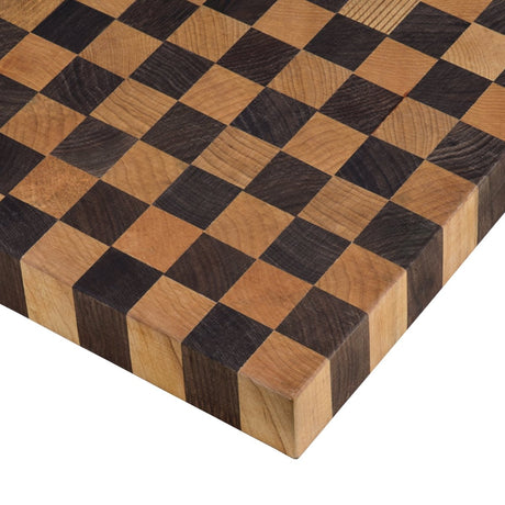 17 x 16 x 2 inch thick End - Grain Acacia Butcher Block Solid Wood Large Cutting Board - BUILDMYPLACE