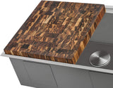 17 x 16 x 2 inch thick End - Grain Acacia Butcher Block Solid Wood Large Cutting Board - BUILDMYPLACE