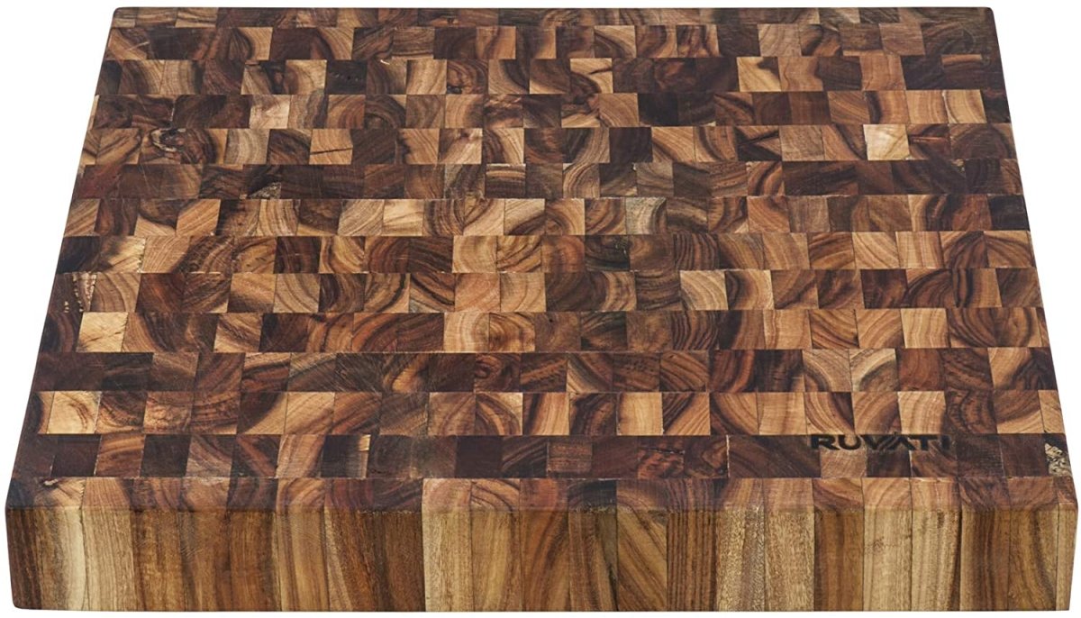 17 x 16 x 2 inch thick End - Grain Acacia Butcher Block Solid Wood Large Cutting Board - BUILDMYPLACE