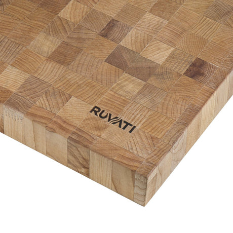 17 x 16 x 2 inch thick End - Grain Acacia Butcher Block Solid Wood Large Cutting Board - BUILDMYPLACE