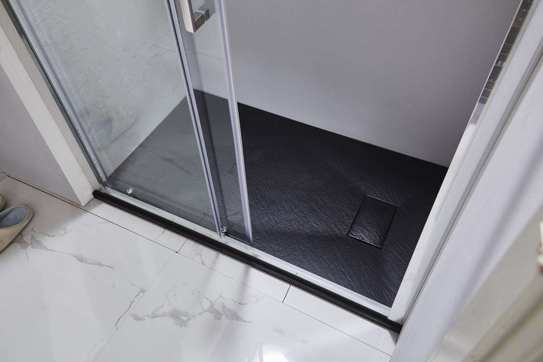 SMC / Solid Surface Shower Base Tray 60" × 32" - with Side Drain Hole, Drain Cover & Waste