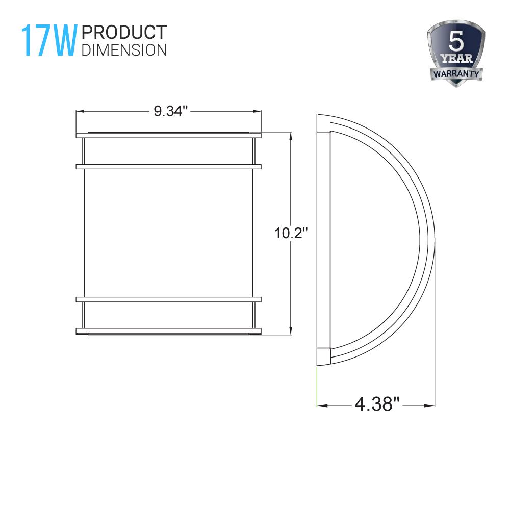 17W Sconce Dimmable Wall Light Fixture W/ DOB Module - 4000K - 1100 Lumens - Energy Star Rated Wall Mounted Lights - BUILDMYPLACE