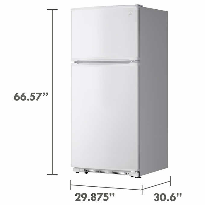 18 cu. ft. Top Freezer Refrigerator With Glass Shelves and Garage Ready In White - BUILDMYPLACE