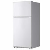 18 cu. ft. Top Freezer Refrigerator With Glass Shelves and Garage Ready In White - BUILDMYPLACE