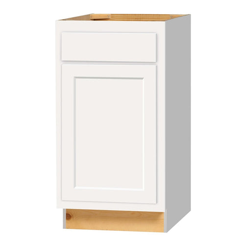 18 Inch Base Cabinets - Dwhite Shaker - 18 Inch W x 24 Inch D x 34.5 Inch H