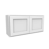 18 Inch High Double Door Wall Cabinet - Luxor White Shaker - Ready To Assemble, 39"W x 18"H x 12"D - BUILDMYPLACE