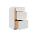 18 Inch Wide 3 Drawer Cabinet Vanity - Luxor White Shaker - Ready To Assemble, 18"W x 34.5"H x 21"D - BUILDMYPLACE