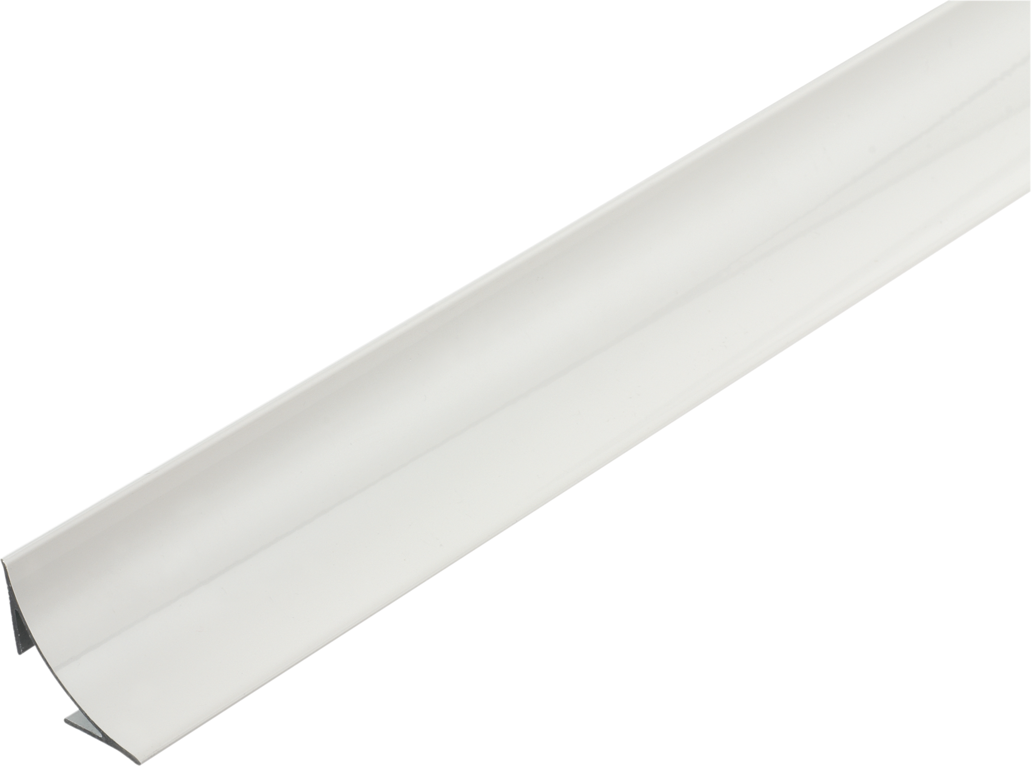 DURACOVE HK Concave Trim 1-1/8 in - Aluminum - White Anodized - Tile Edge Trim for Wall/Floor