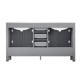 Jacques Distressed Grey Freestanding Bathroom Vanity with White Carrara Marble Top, White Square Sink