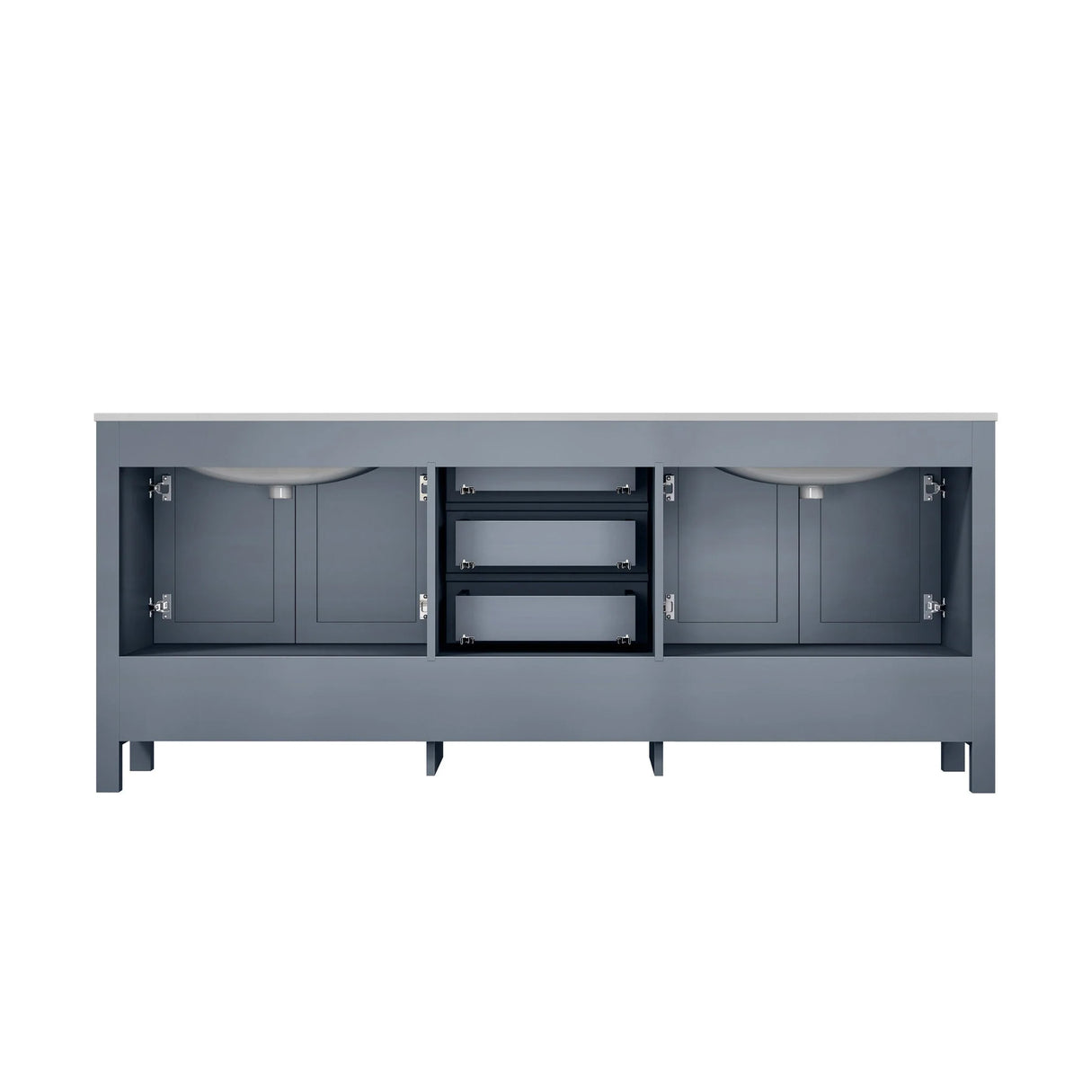 Jacques Dark Grey Freestanding Bathroom Vanity with White Carrara Marble Top, White Square Sink