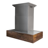 ZLINE 36 in. Remote Blower Ducted Designer Series Wooden Island Mount Range Hood in Butcher Block (681iW-RS-36-400)