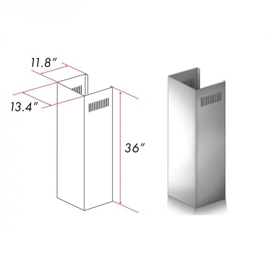 ZLINE 1-36 in. Chimney Extension for 9 ft. to 10 ft. Ceilings (1PCEXT-667/697-304)