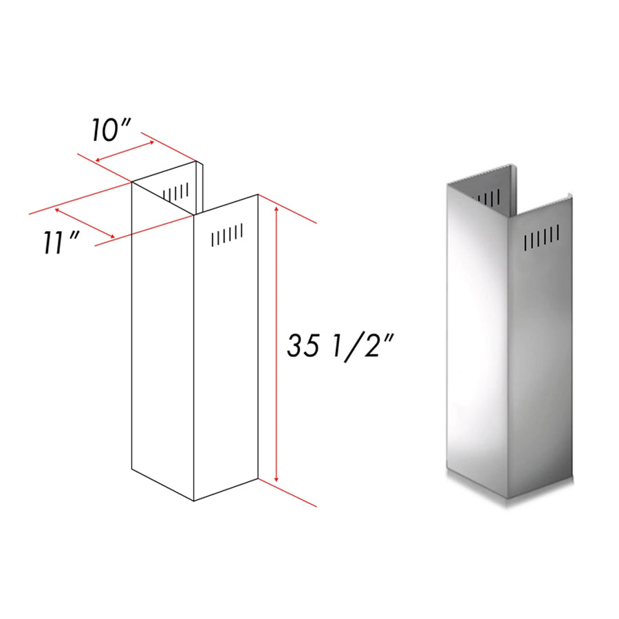 ZLINE 1-36 in. Chimney Extension for 9 ft. to 10 ft. Ceilings (1PCEXT-ALP70WL)