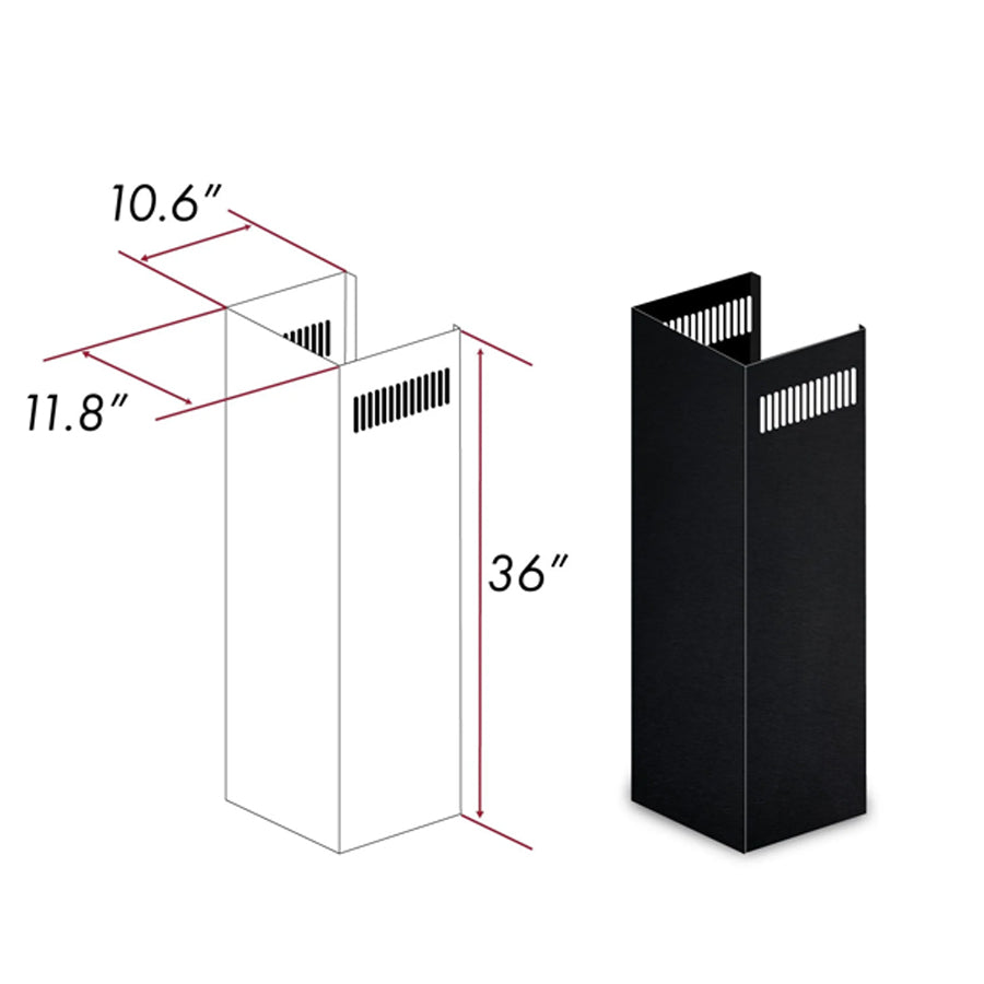 ZLINE 1-36 in. Chimney Extension for 9 ft. to 10 ft. Ceilings (1PCEXT-BSKEN)