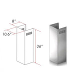 ZLINE 1-36 in. Chimney Extension for 9 ft. to 10 ft. Ceilings (1PCEXT-KF1/KF2)