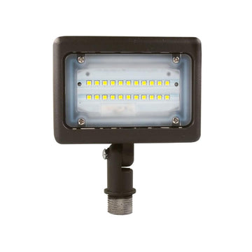 15W LED Flood Light - 100W Equivalent - Knuckle Mount - 1635 Lumens - 5700K Bronze Exterior Security Lights