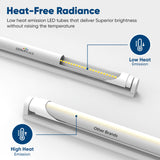 T8 8ft LED Tube/Bulb - 48w/40w/36w/32w Wattage Adjustable, 130lm/w, 3000k/4000k/5000k/6500k CCT Changeable, Frosted, FA8 Single Pin, Double End Power - Ballast Bypass