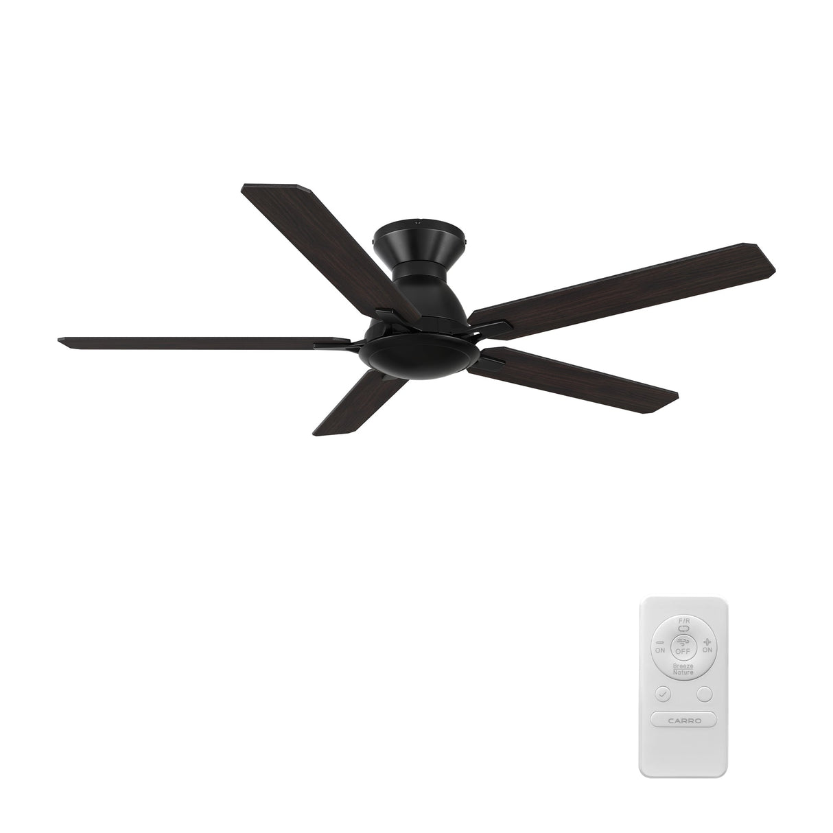 DUNKIRK 52 In 5 Blade Smart Ceiling Fan Without  LED  Lights With Remote Control