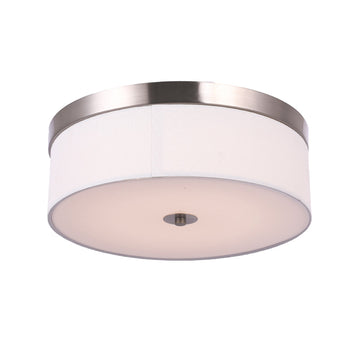 15 in. Drum Shape LED Flush Ceiling Mount Light, 20W, 4000K (Cool White), 2800LM Brushed Nickel Finish & Milky White Acrylic Shade, Hallway Light Fixtures