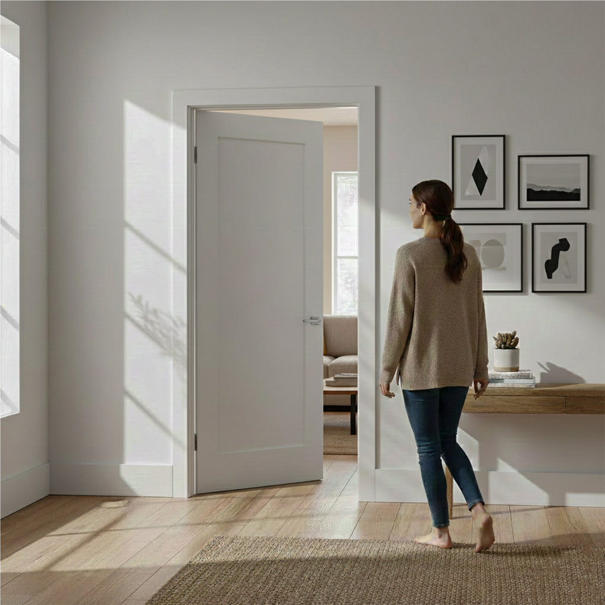 Ivanees 1-Panel Hollow Core Molded Shaker Door Slab - Madison 80 Inch Height