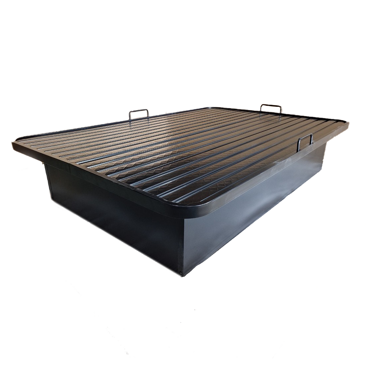 King Metal Bed Frame - 80 X 76 X 17 Inch Black Color Steel with Powder Coated Frame - 66 KG