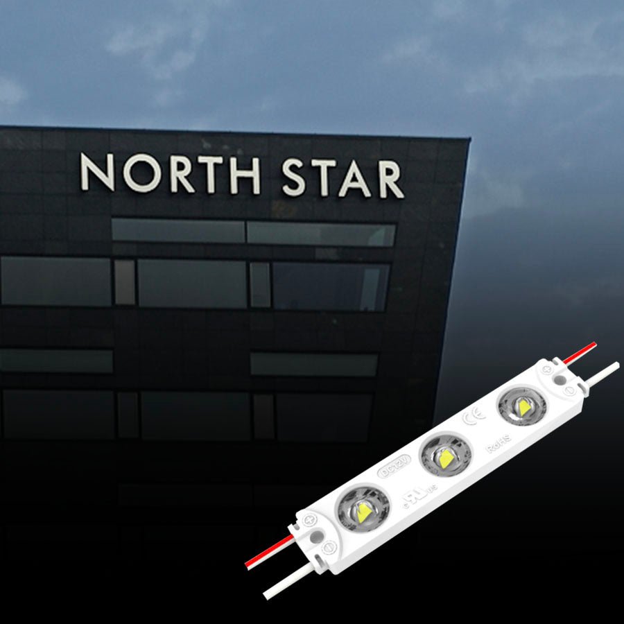 1W LED Module Lights For Signs - DC 12V - 3 LEDs/Mod - Pure White - 7000K - UL Listed - BUILDMYPLACE