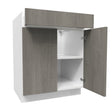 2 Door Base Cabinet| Matrix Silver | 27W x 34.5H x 24D - BUILDMYPLACE