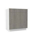 2 Door Base Cabinet| Matrix Silver | 30W x 34.5H x 24D - BUILDMYPLACE