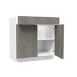 2 Door Base Cabinet| Matrix Silver | 33W x 34.5H x 24D - BUILDMYPLACE