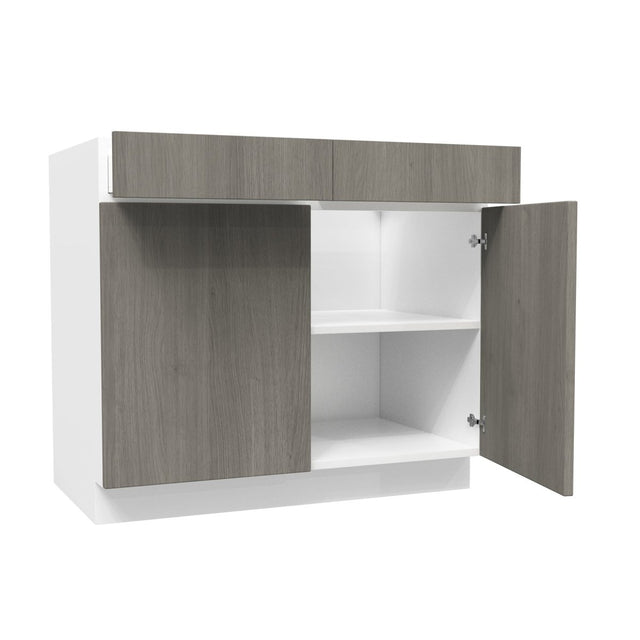 2 Door Base Cabinet| Matrix Silver | 39W x 34.5H x 24D - BUILDMYPLACE