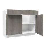 2 Door Base Cabinet| Matrix Silver | 42W x 34.5H x 24D - BUILDMYPLACE