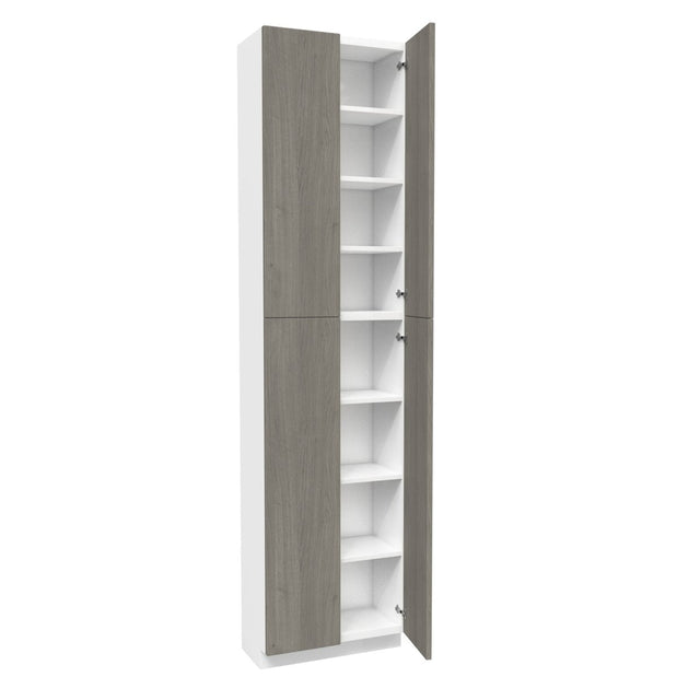 2 Door Utility Cabinet| Matrix Silver | 24W x 96H x 12D - BUILDMYPLACE