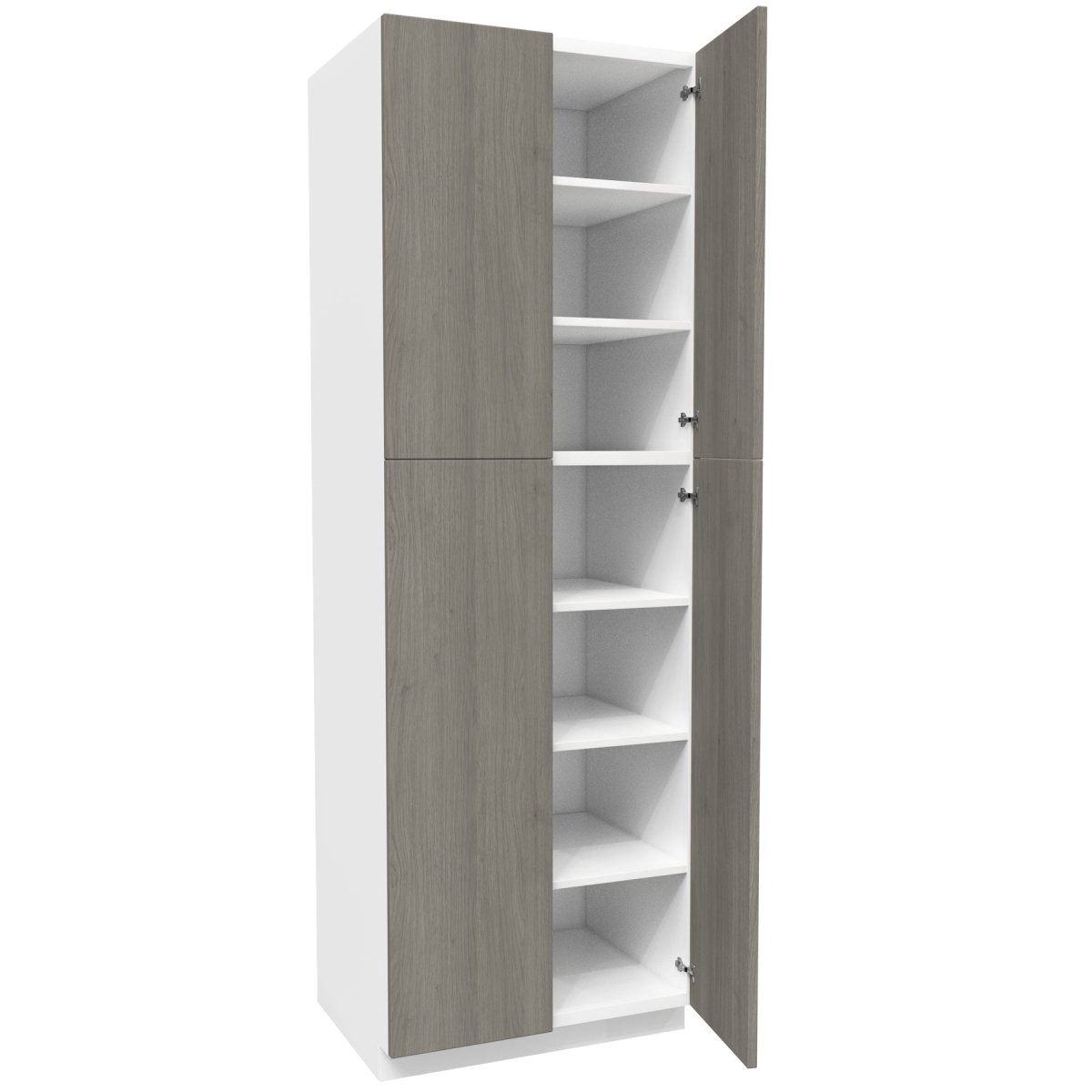 2 Door Utility Cabinet| Matrix Silver | 30W x 90H x 24D - BUILDMYPLACE