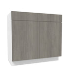 2 Door Vanity Sink Base Cabinet| Matrix Silver | 36W x 34.5H x 21D - BUILDMYPLACE