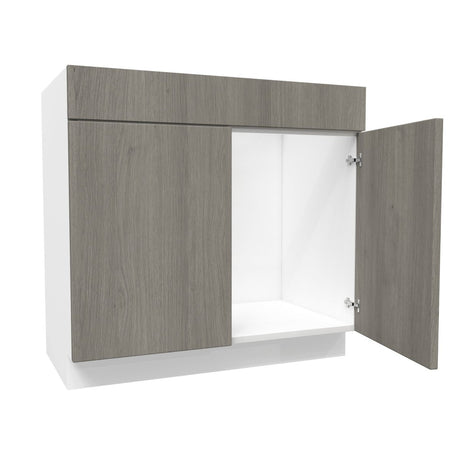 2 Door Vanity Sink Base Cabinet| Matrix Silver | 36W x 34.5H x 21D - BUILDMYPLACE