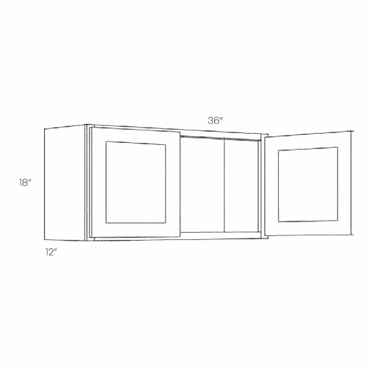 2 Door Wall Cabinet| Matrix Silver | 36W x 18H x 12D - BUILDMYPLACE