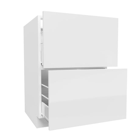 2 Drawer Base Cabinet | Milano White | 24W x 34.5H x 24D - BUILDMYPLACE