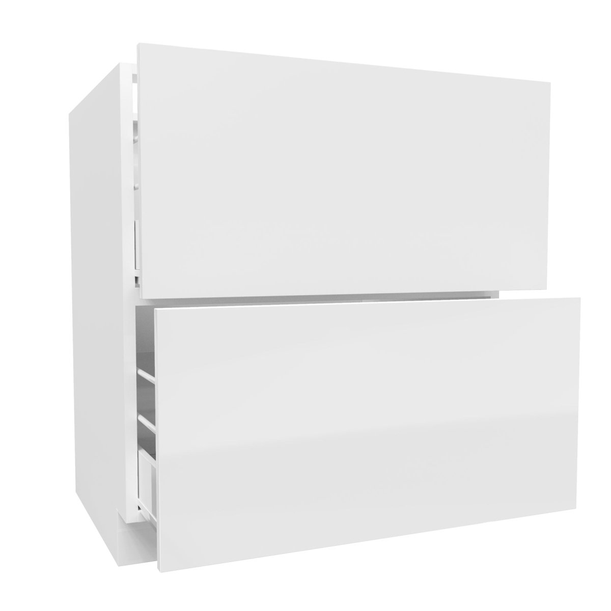 2 Drawer Base Cabinet | Milano White | 30W x 34.5H x 24D - BUILDMYPLACE