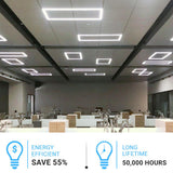 2 ft. x 2 ft. LED T - Bar Panel Light, 20W/30W/40W Wattage adjustable, 3000K/4000K/5000K CCT Changeable, 4800LM, >80 CRI, Dimmable, ETL, DLC Listed, For Offices, Schools, Hospitality, Retail - BUILDMYPLACE