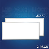 2 ft. x 4 ft. LED Flat Panel Light 50W/60W/72W Wattage Adjustable, 4000k/5000K/6500K CCT Changeable, Dip Switch, 0 - 10V Dim, 120 - 277V, ETL, DLC 5.1, Recessed Back - lit Fixture - BUILDMYPLACE