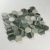 2 in. Hexagon Emerald Green Polished Marble Mosaic - BUILDMYPLACE