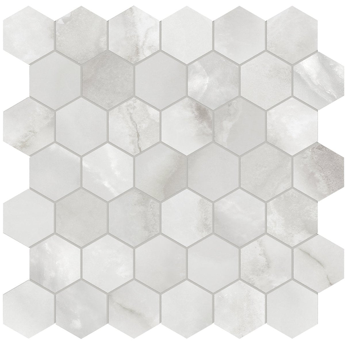 2 In Hexagon La Marca Onyx Honed Glazed Porcelain Mosaic - BUILDMYPLACE