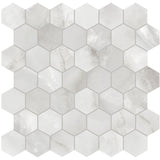 2 In Hexagon La Marca Onyx Polished Glazed Porcelain Mosaic - BUILDMYPLACE