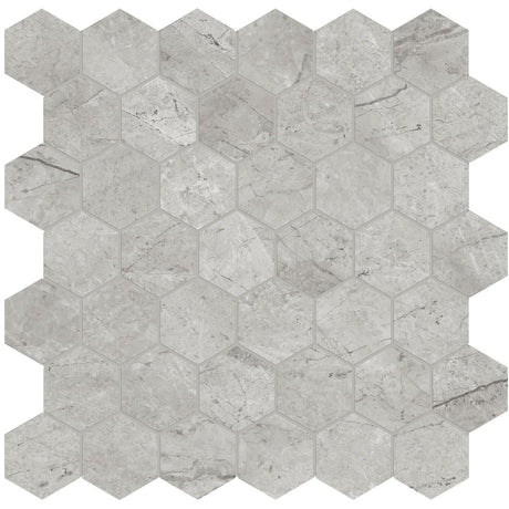 2 In Hexagon La Marca Paradiso Polished Glazed Porcelain Mosaic - BUILDMYPLACE