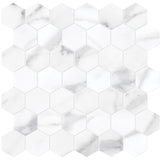 2 In Hexagon La Marca Statuario Honed Glazed Porcelain Mosaic - BUILDMYPLACE