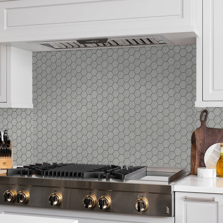 2 In Hexagon Mjork Ash Matte Color Body Porcelain Mosaic - BUILDMYPLACE