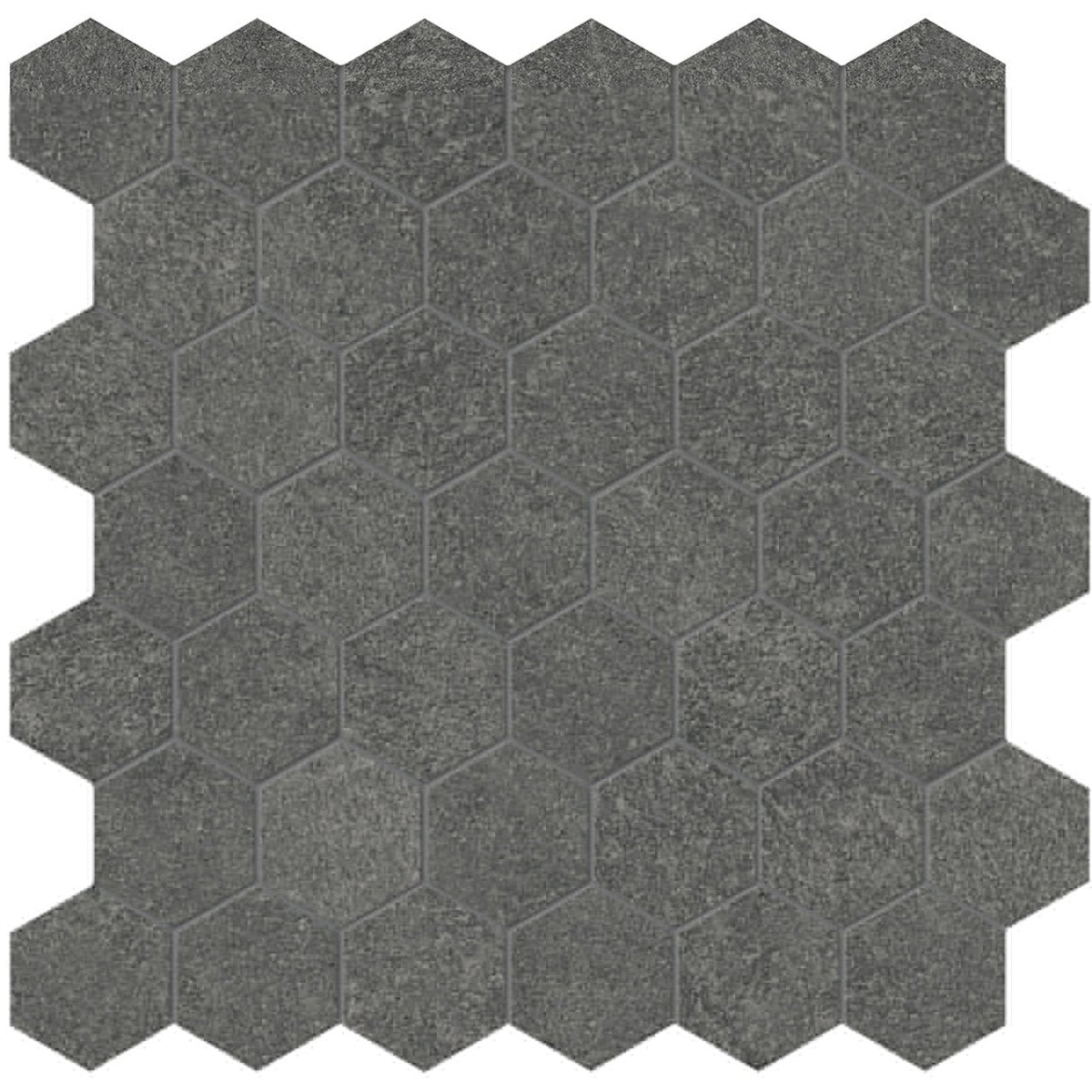 2 In Hexagon Mjork Carbon Matte Color Body Porcelain Mosaic - BUILDMYPLACE
