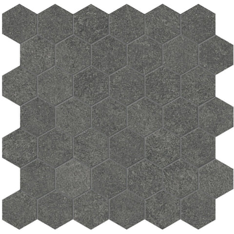 2 In Hexagon Mjork Carbon Matte Color Body Porcelain Mosaic