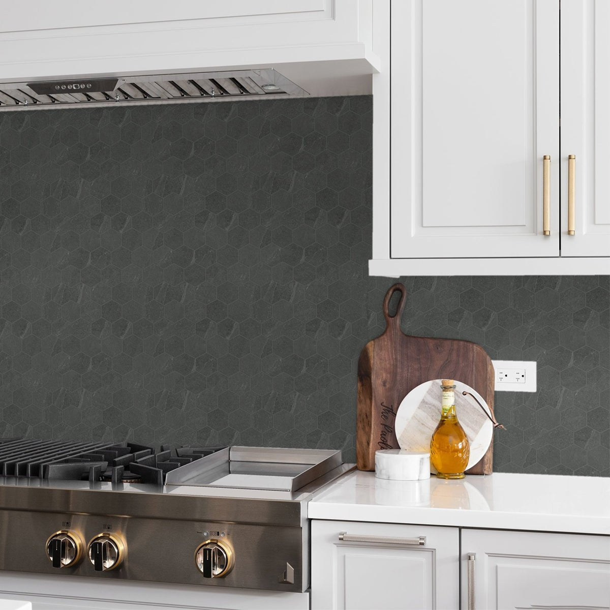 2 In Hexagon Nord Carbon Matte Color Body Porcelain Mosaic - BUILDMYPLACE