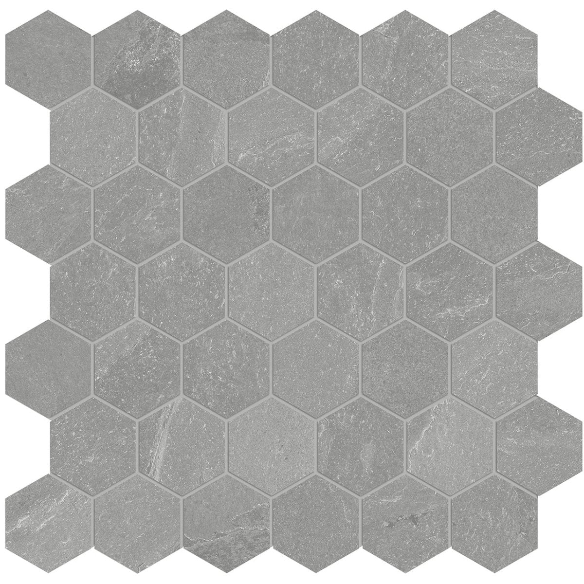2 In Hexagon Nord Palladium Matte Color Body Porcelain Mosaic - BUILDMYPLACE